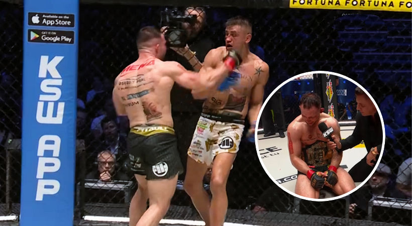 Bajeczny pojedynek! Adrian Bartosiński pokonał Andrzeja Grzebyka na KSW 105, obronił pas wagi półśredniej!