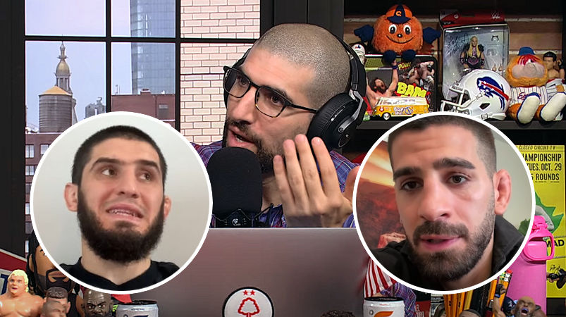 Helwani harował jak zły, aby udowodnić, iż Makhachev plami przed Topurią nogawkę, ale Gruzin stanął w obronie Dagestańczyka: „Nie ucieka przede mną”