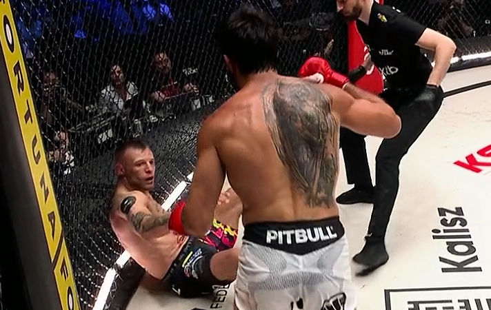 Fenomenalny łokieć w cieniu kontrowersji! Valeriu Mircea znokautował Romana Szymańskiego na KSW 118