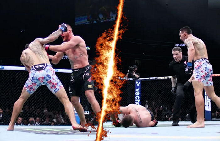 (Video) ¡Max Holloway noqueó brutalmente a Justin Gaethje en la pelea por el cinturón BMF en UFC 300!